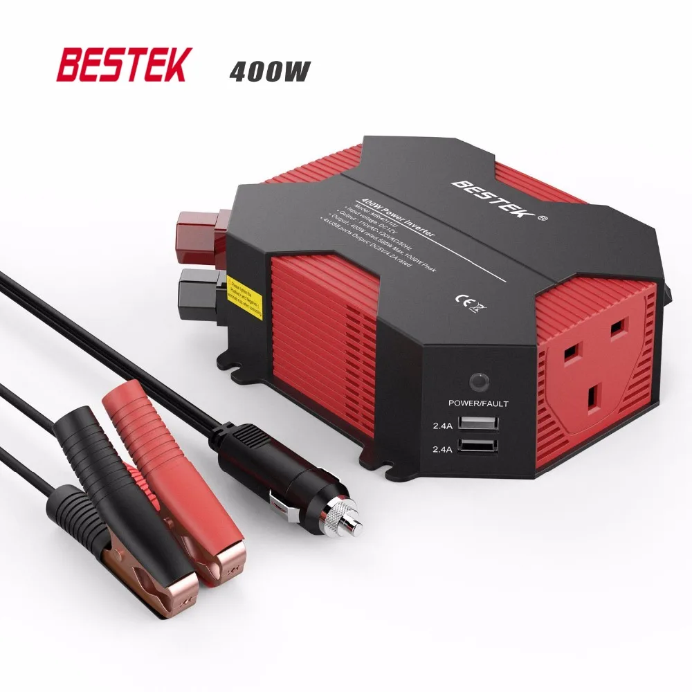 Bestek 400w Car Inverter Dc 12v To Ac 220v Converter Uk Outlet Power