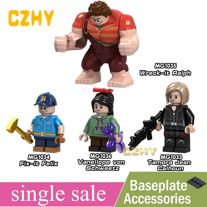 

Ralph Breaks the Internet Wreck-It Ralph Vanellope Von Schweetz Fix-It Felix Calhoun Blocks Toys Xmas Gift Cartoon Movie figures