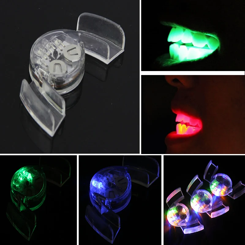 1X LED Light Mouth Guard Mouthpiece Flashing Piece Party glow in the