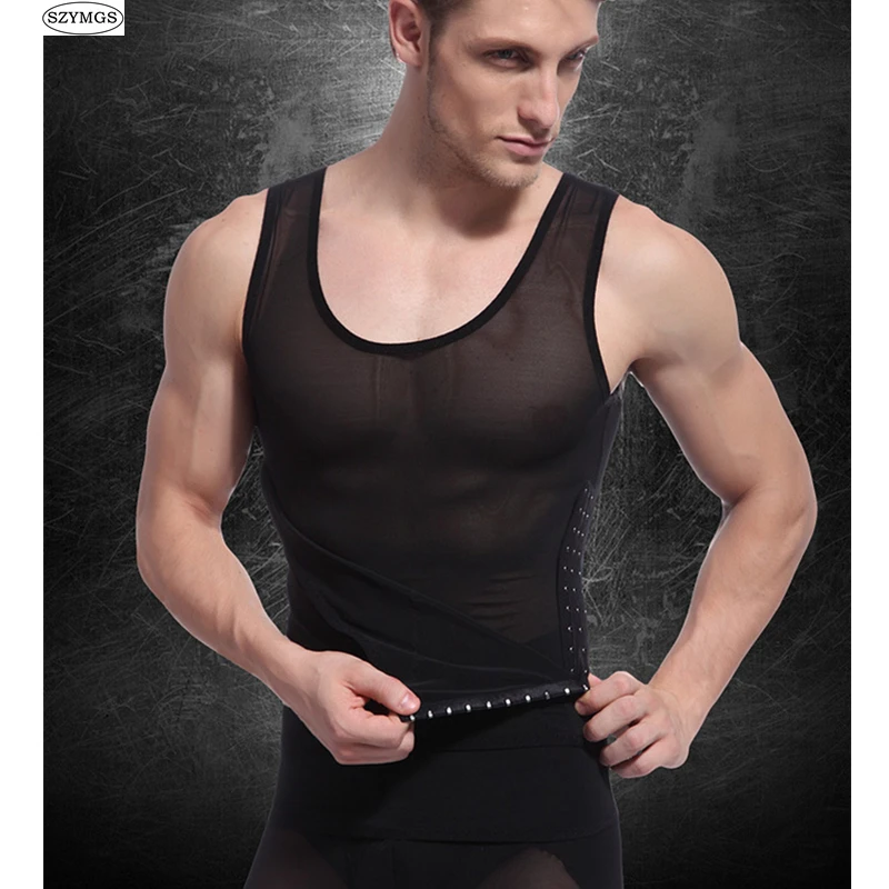 SZYMGS Slim Beer belly tank top men stretch Slimming corset for men