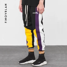 Для мужчин s Осень Высокое качество хип хоп Сплит боковой полосой эластичный пояс джоггеры длинные брюки мужские хип хоп повседневные спортивные брюки