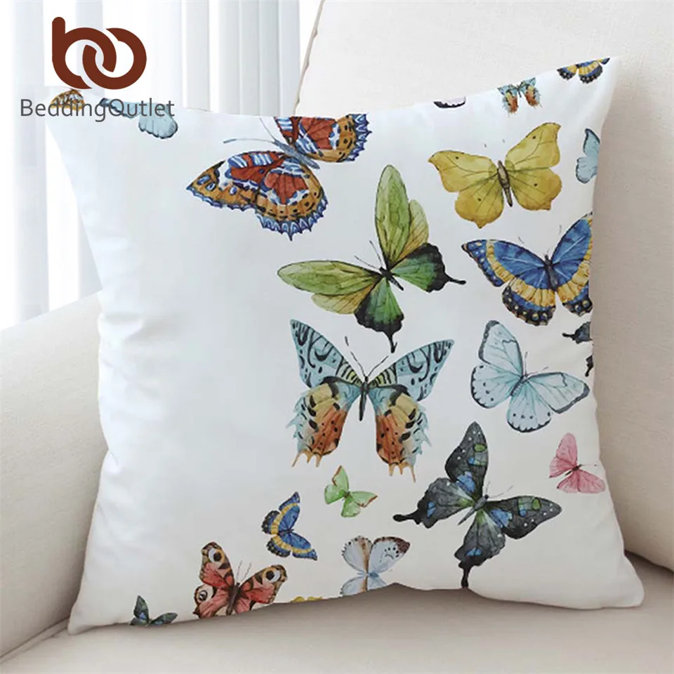 

BeddingOutlet Flying Butterflies Cushion Cover for Sofa Pillow Case Spring Throw Cover Animal Printed Decorative Pillow Covers