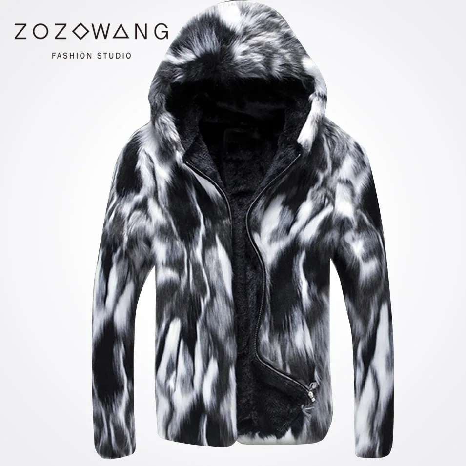 2016 new special winter fur coat casual men's wild personality thick fur coat Leather grass Male