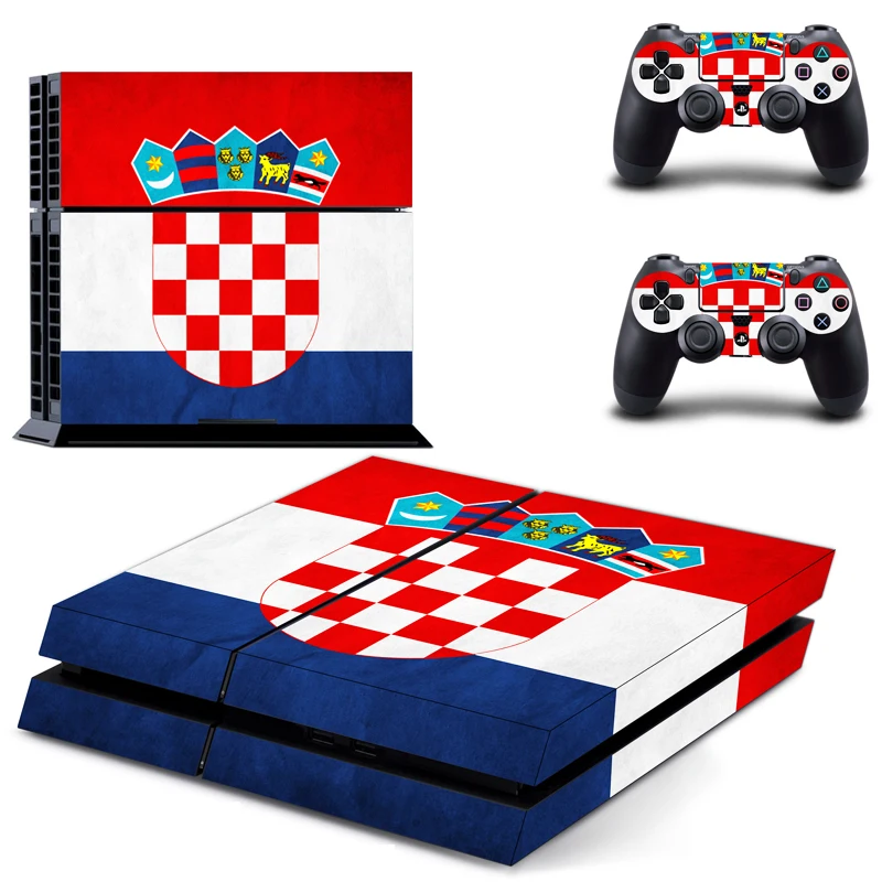 Hrvatska Хорватия Национальный флаг наклейка для PS4 Стикеры наклейка для sony Игровые приставки 4 консоли и 2 контроллера Скины PS4 Стикеры s винил