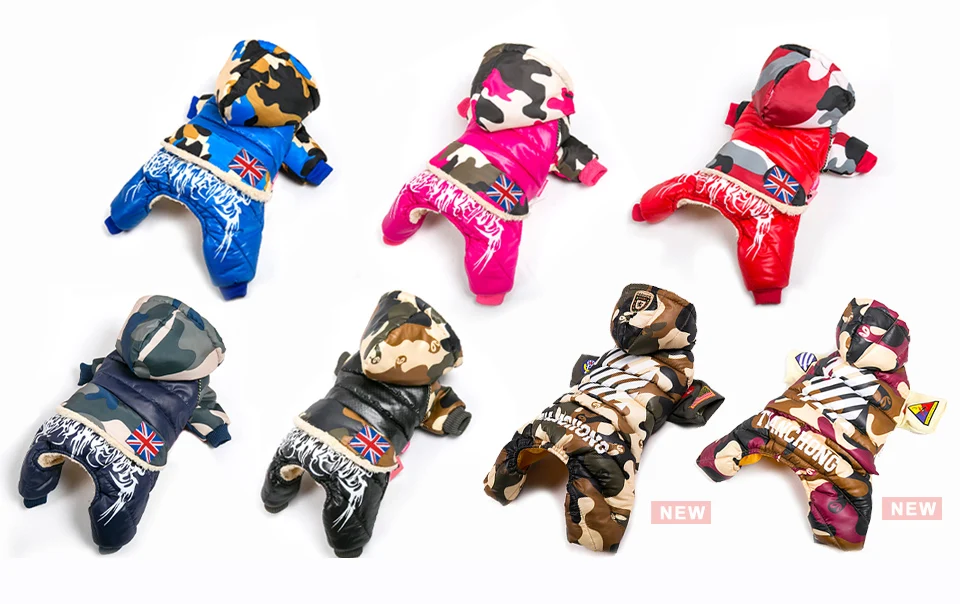 2017 Dog Pet Jacket Clothes Warm Outdoor Winter Coat Waterproof Cotton Fashion comfortable waterproof hat black pink Small XXL 601