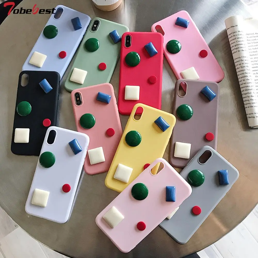 

Colorful Stone Phone Case for iphone XS MAX XR X 8 7 6 6s plus 7Plus 8Plus XSMAX Cute Soft Silicone TPU Candy Color Case Cover
