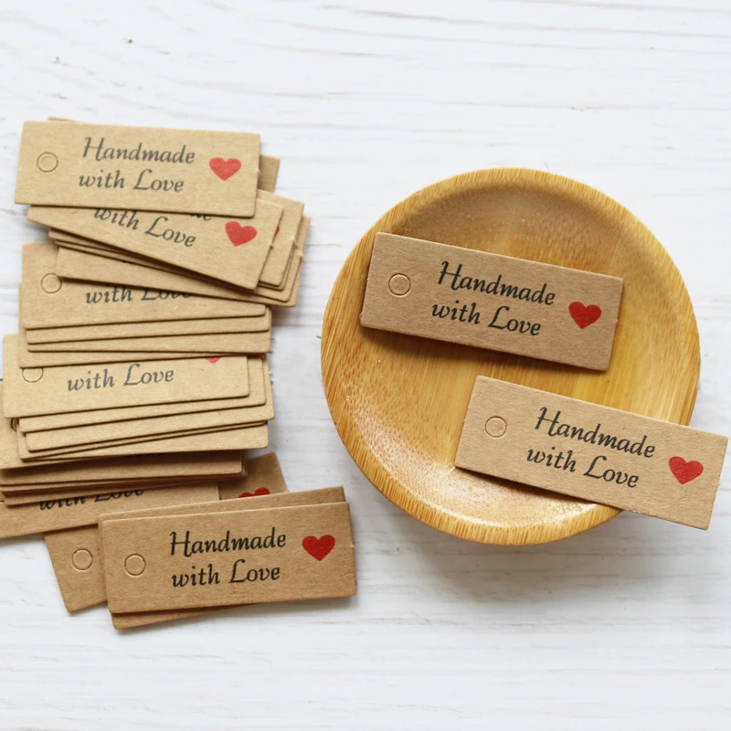 Packpapier 100pcs White Handmade Hang Label Wedding Favor Gift Tags Clothing Jewelry Price Tag #1
