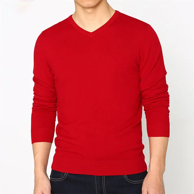 Woolen SweaterS Pullover Men 100% Merino Wool Sweater Jumpers Man Winter Warm V Neck Male Knitwears Autumn Spring Plus Size 4XL-03