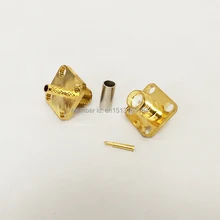 1 шт. RP-SMA женский Джек РФ коаксиальный конвертер разъем обжимной RG316, RG174, LMR100 4-отверстие Панель крепление Позолоченные
