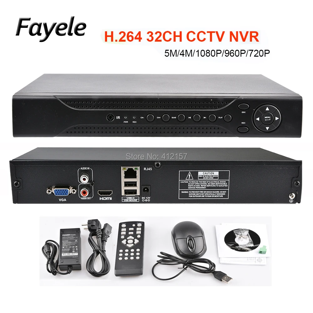  CCTV Security HD IP 1080P 4MP 5MP H.265 32CH NVR 4K 2 SATA Port 3G WIFI Surveillance IP Network Vid - 32837529308