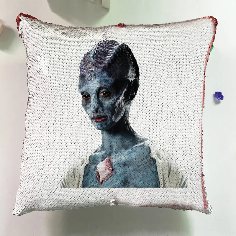 Fashion Movie Cushions Home Decor Couch Pillows Reversible Sequin Pillowcase Glitter Seat Horror Cushion Cover Sofa J050 (23)