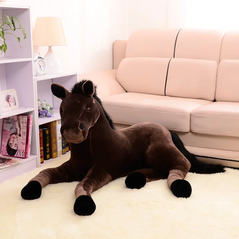 Animal de peluche sustancia irse a caballo de animales blanco marrón de pie Western 26 cm