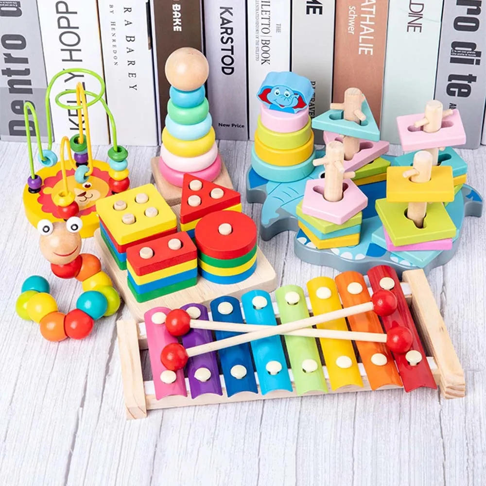 

3pcs Children Colorful Wooden Mini Around Beads Early Educational Toy Montessori Funny Toys Gift for Kids Baby