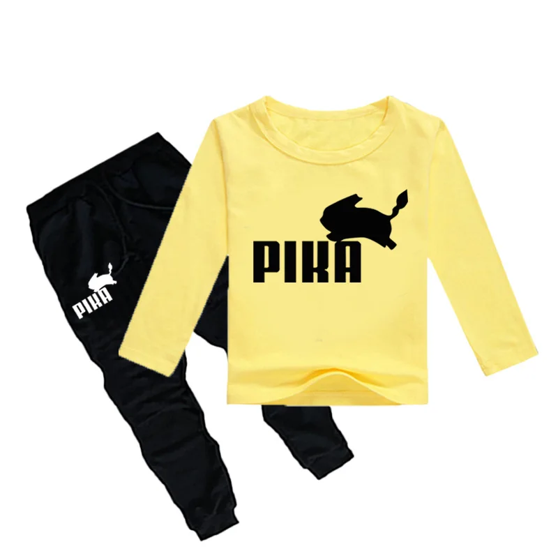 Z&Y 2-16Y Fashion Pokemon T Shirt Pants Set Kids Tracksuit Boys Sportswear Sets Girls Outfits Sporting Suit Casual Clothing Sets