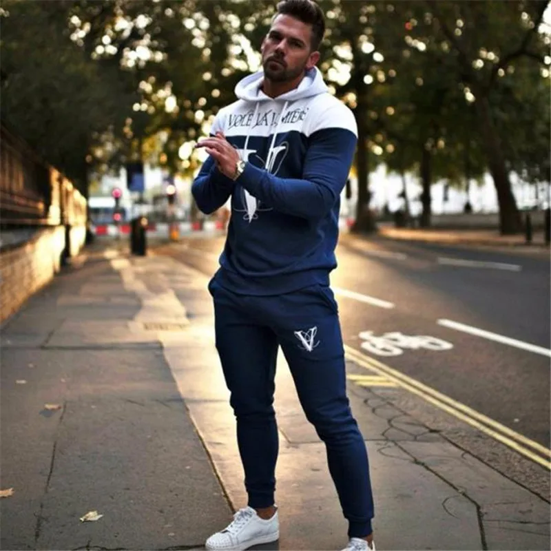 Autumn Men Set 2018 Casual Sportswear Hoodies+Pants Set Male Tracksuit Outdoors Sport Suit Men's Gyms Set Suit Autumn Men Set 2018 Casual Sportswear Hoodies+Pants Set Male Tracksuit Outdoors Sport Suit Men's Gyms Set Suit