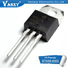 10 шт. BTA08-600C TO-220 BTA08-600 TO-220 BTA08 08-600C новое и оригинальное IC