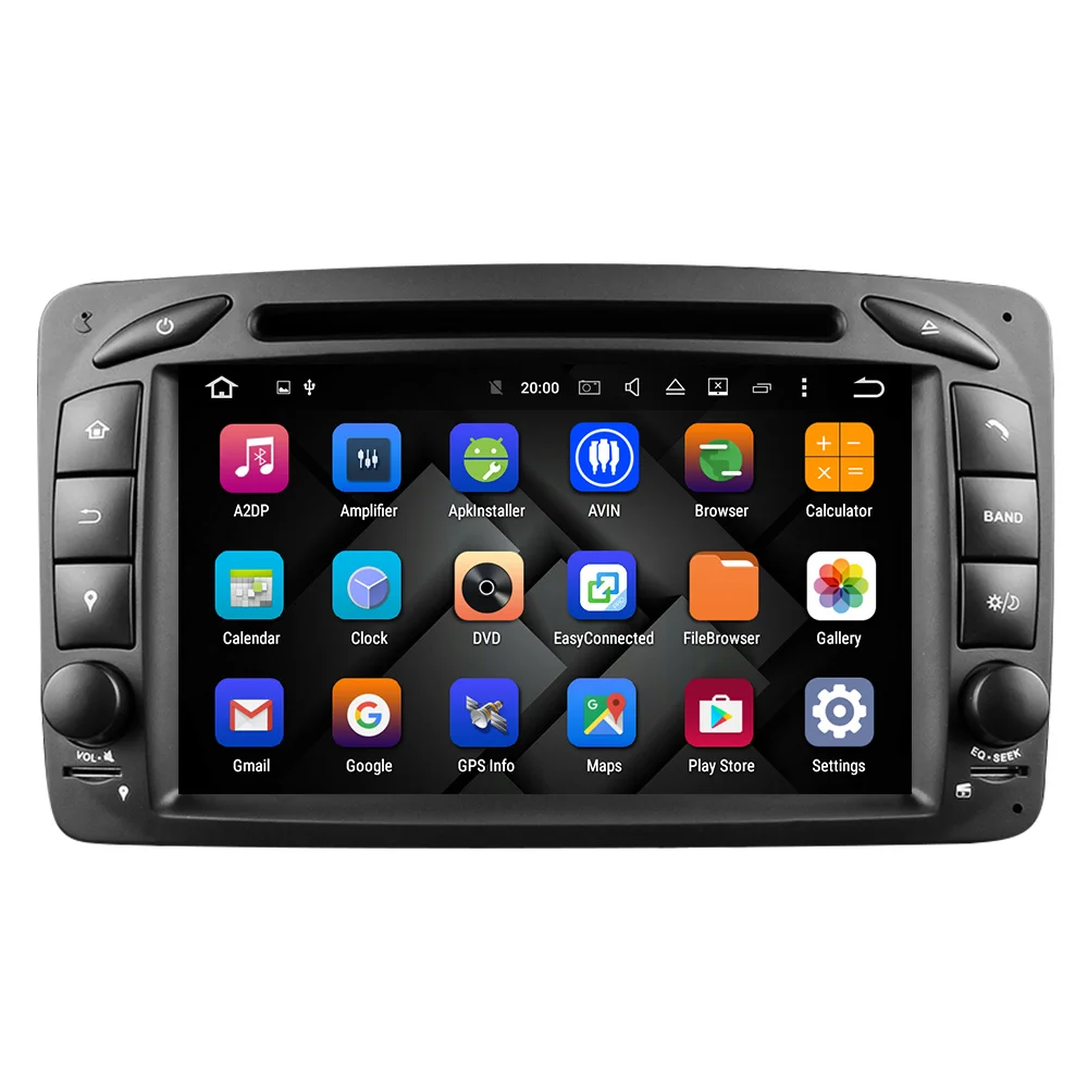 Cheap Eunavi 7" 2 Din 1024*600 HD Octa Core 4GB 32GB Android 8.0 Car DVD GPS For Benz C-Class W203 W209 G-Class W463 A Class W168 Vito 2