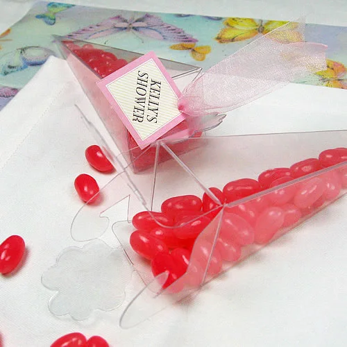 FREE SHIPPING 50pcs Clear PVC Cone Box,Party Candy Boxes,Baby Shower
