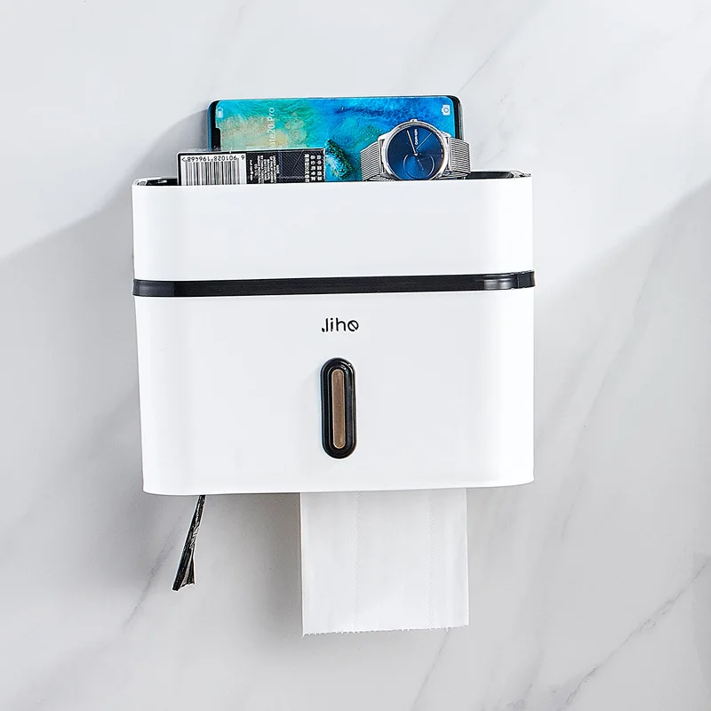 

Simple Double layer toilet paper holder waterproof Multifunction holder for paper towels convenient durable bathroom accessories