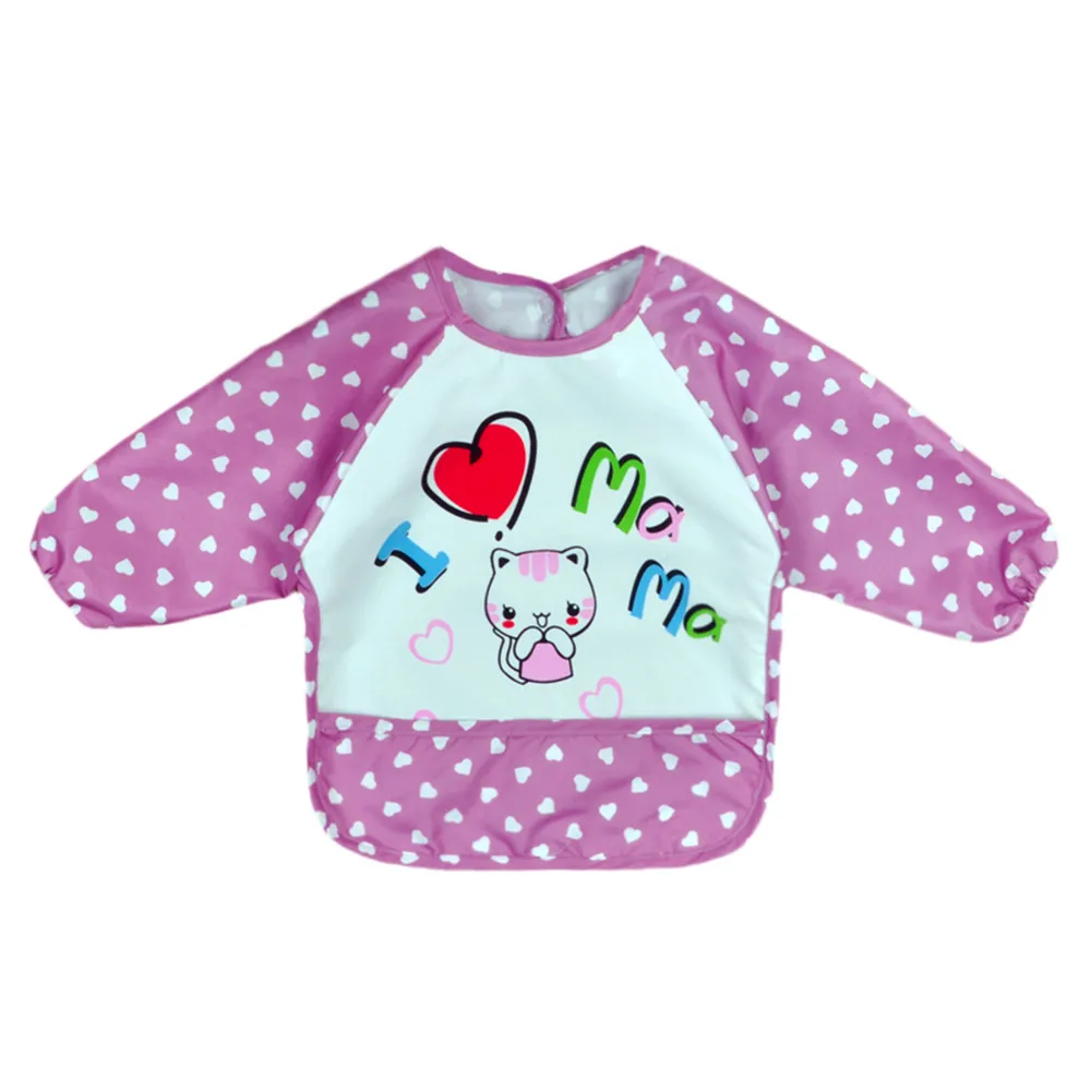 Infant Baby Boy Girl Lovely Letter Waterproof Feeding Art Apron Bib Smock