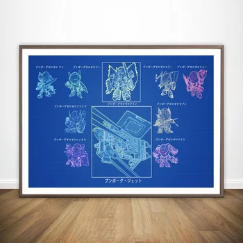 

Yugioh Blueprint Mat - Pholder Movie Wall Art Paint Wall Decor Canvas Prints Canvas Art Poster Oil Paintings No Frame