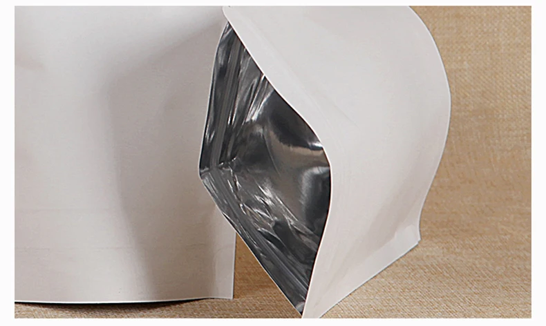 1 White kraft paper Aluminum foil bag,standing bag,zipper ziplock bag packaging,sto rage,candy,coffee,biscuit (5) - 