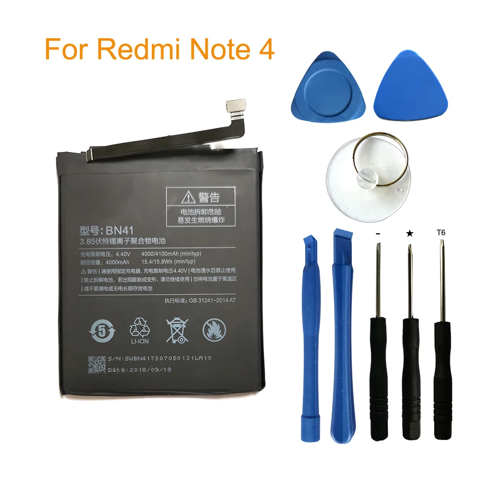 

OHD Original High Quality 4000mAh BN41 Battery For Xiaomi Redmi Hongmi Note 4 / Note 4X MTK Helio X20 Replacement Battery