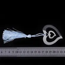 Новые и популярные голубые пустотелые закладки с двумя сердечками, с синими кисточками