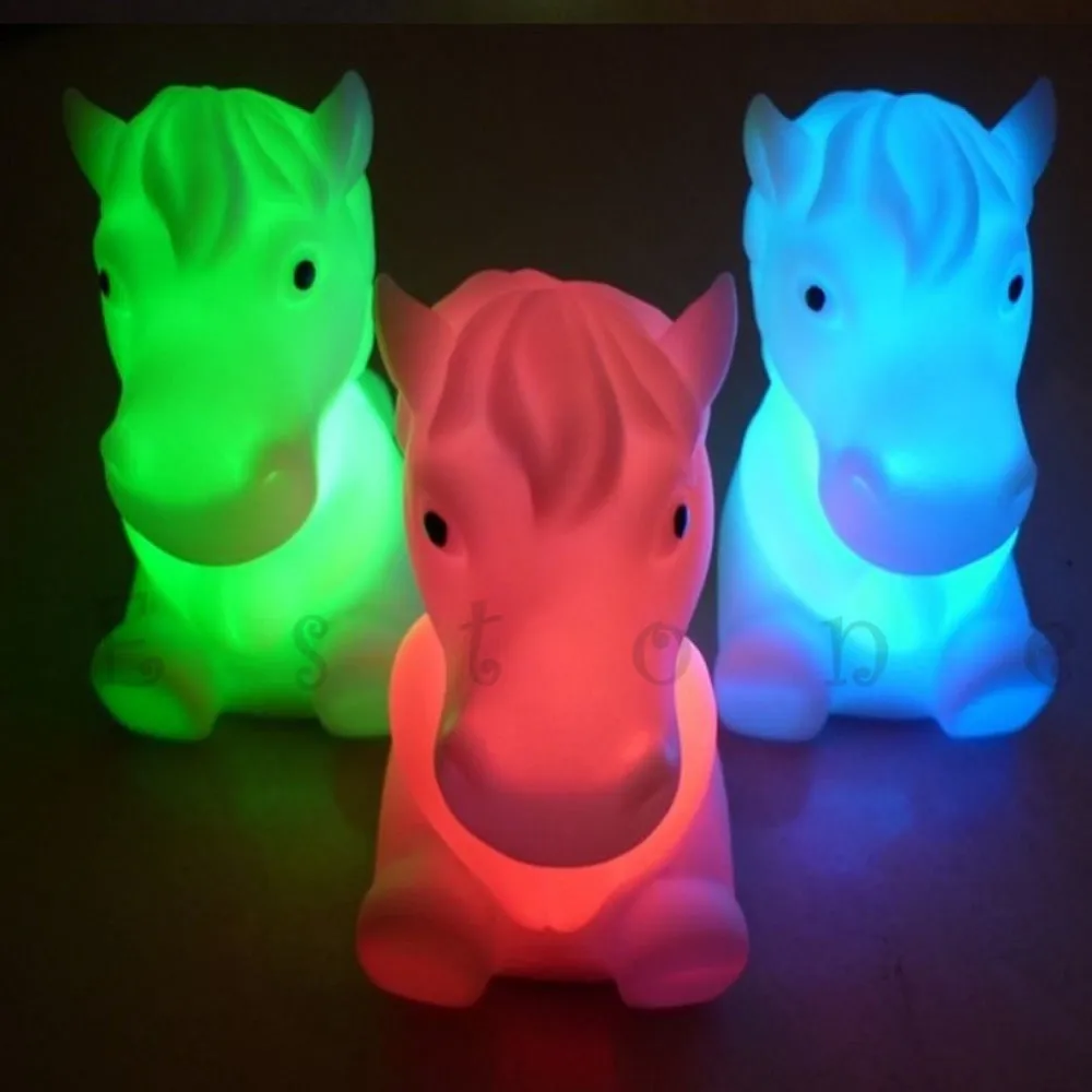 Nice Christmas Cute Horse Shape 7 Color Change Decoration LED Lamp