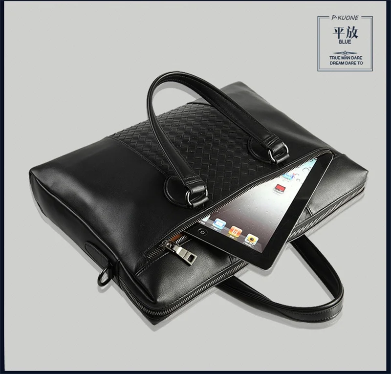 Мужской портфель s из натуральной кожи, сумка для отдыха, деловая сумка-мессенджер, портативный портфель 1" для ноутбука P630530