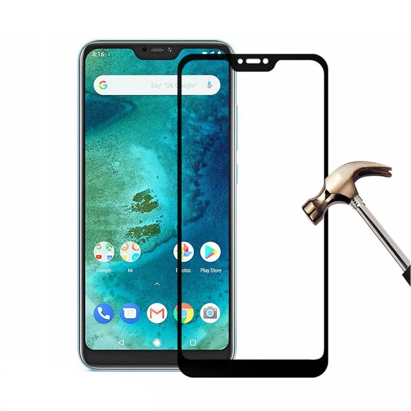 2.5D Tempered-GLASS-For-Xiaomi-mi-A2-lite-Full-Screen-Cover-Protector-on-Mobile-phone