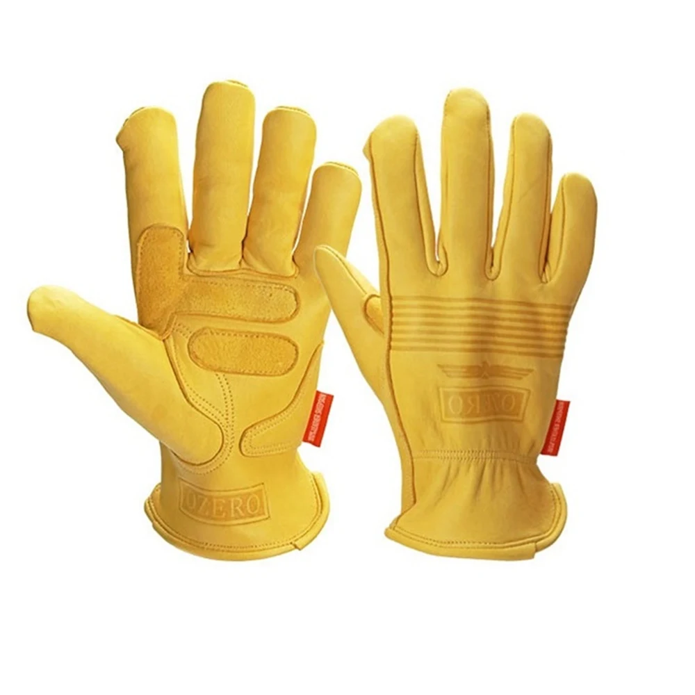 

Men's Work Gloves Goat Leather Protection Safety Cutting Working Repairman Garage Racing Glove for Workplace Safety