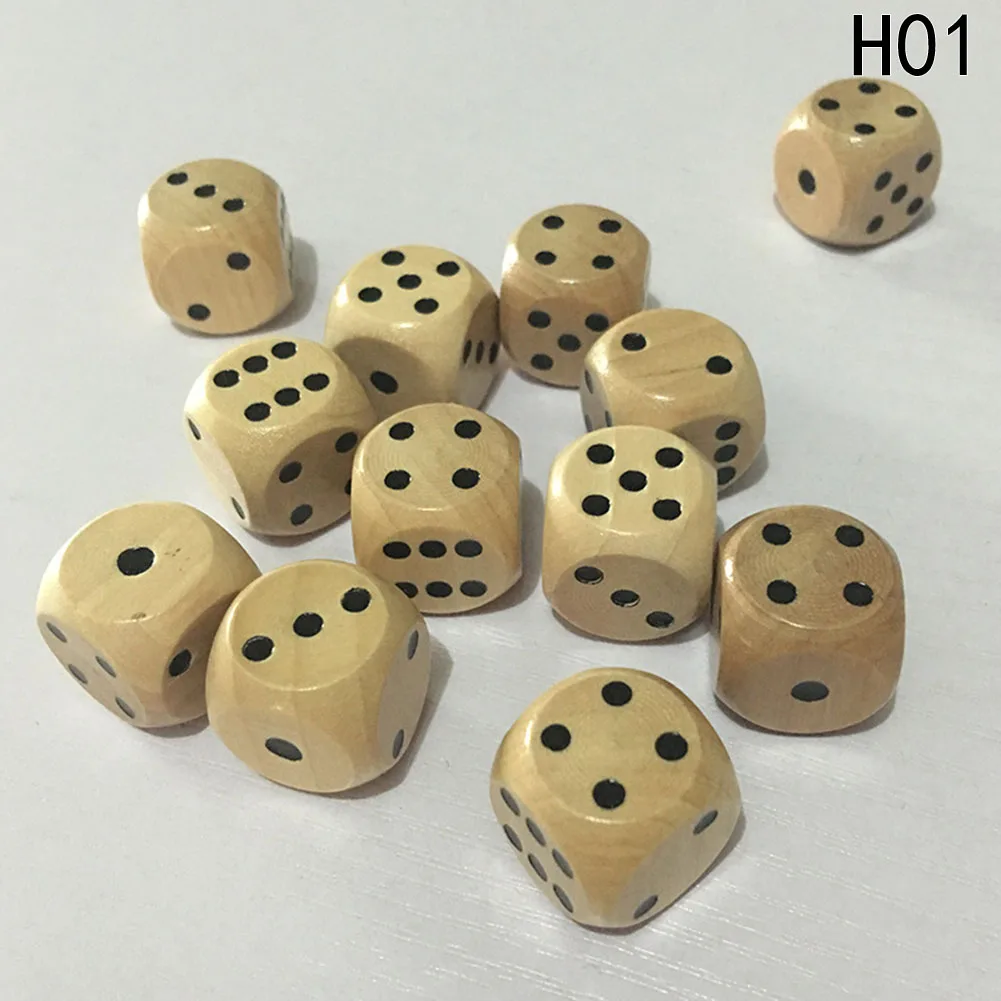 

2 Pcs/lot 12mm 16mm Wooden Dice Cubes 6 Side Adult Children Toy Fun Board Game Night Bar KTV Entertainment Game Dice