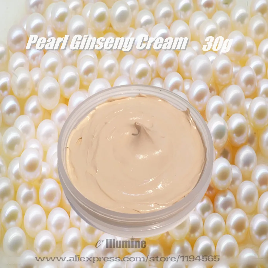 

Natural Foundation Makeup primer Ginseng White Pearl Day Cream Cheese Pearl Cream Whitening Freckle Skin Care Products 30g