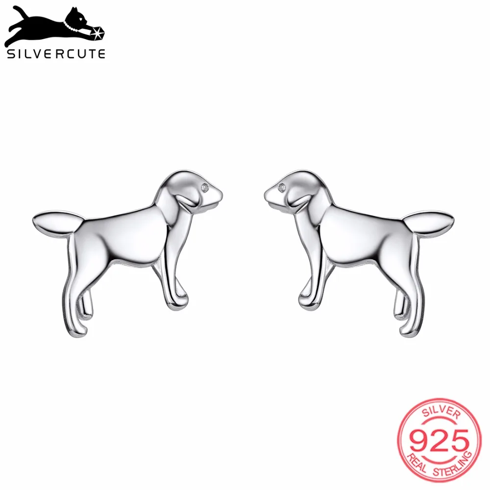 

SILVERCUTE Tiny Labrador Dog Stud Earrings For Women Girls Daughter Kid 925 Sterling Silver Jewelry Cute Animal Earring SCE6410B