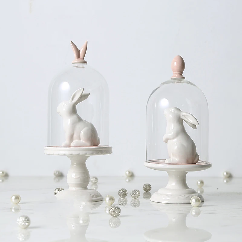 

Home decoration accessories Figurines & Miniatures fairy garden miniature animal figurines Rabbit desktop decor birthday gift