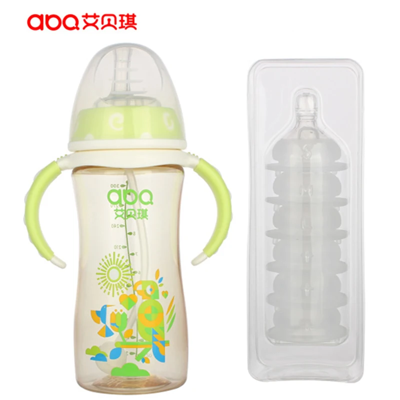 

300ml Baby Drinker PPSU Feeding Bottle Include 6 Pacifiers Wide Mouth Baby Bottles For Feeding Bottle For Children