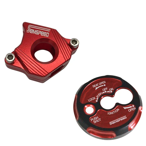 CNC алюминиевый мотоцикл ключ крышка голова замок ключ зажигания Крышка Пробка для Yamaha NMAX 155 Nmax155 - Цвет: Red Red