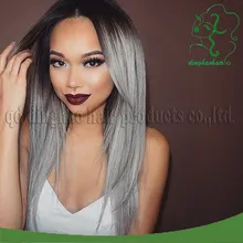 7A #1B/#grey ombre human hair wig 130 density Brazilian virgin full lace wigs/human hair lace front wigs for black/white women