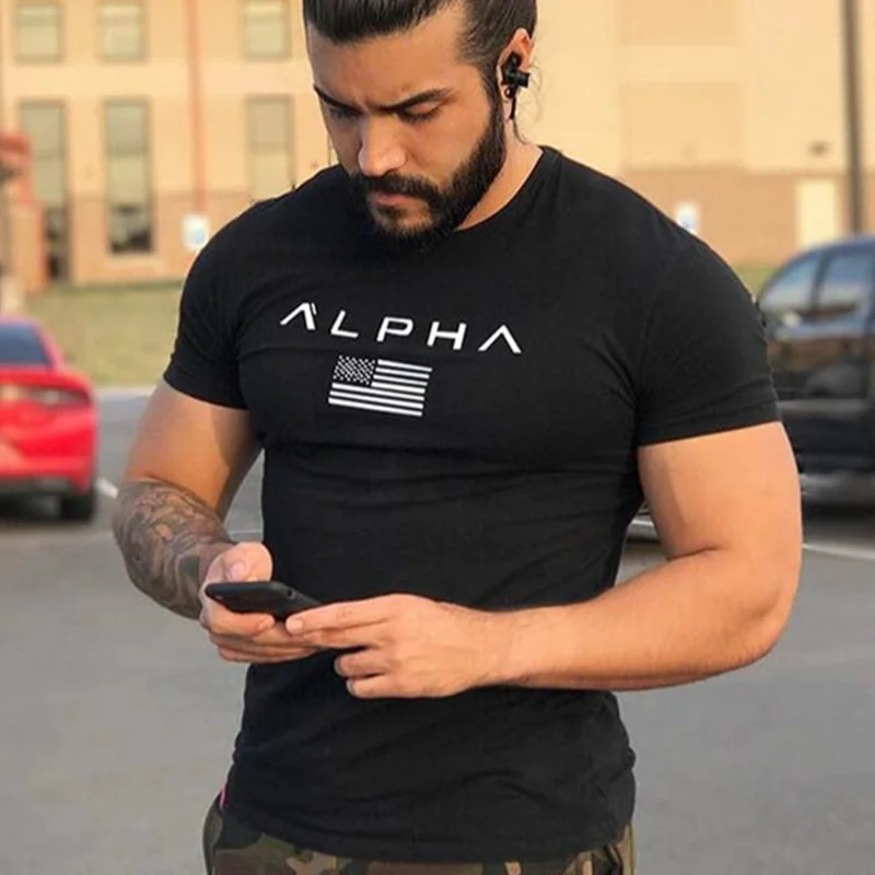 

Summer style men cotton Short black t shirt Workout Fitness bodybuilding male Brand tee tops Fashion casual clothing apparel