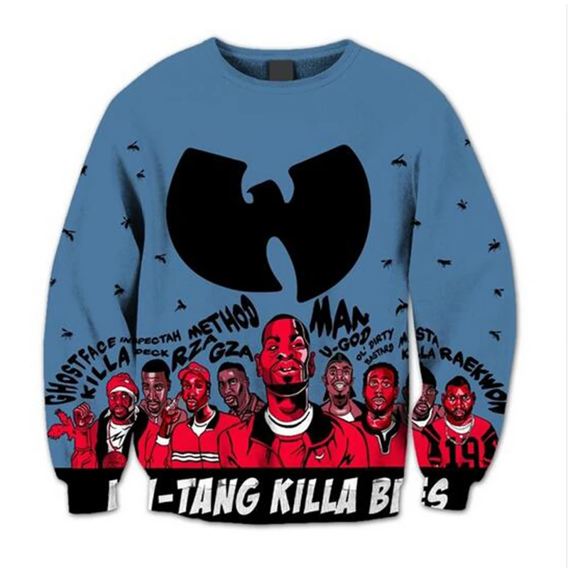  2020 Wu Tang Clan 3D Print Crewneck Sweatshirt Harajuku Style Hoodie Sweatshirt Cosplay Design Stre