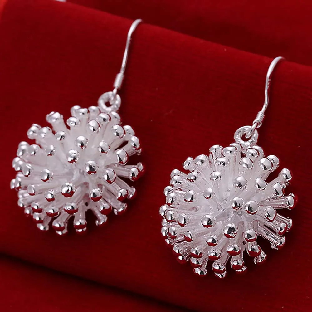 

Wholesale High Quality Jewelry Jewelry Silver Plated Fashion Fireworks Earrings for Women Best Gift Female Dangles