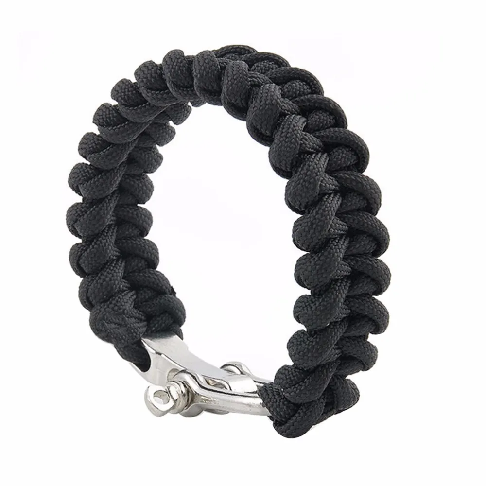 أساور للرجال النساء التخييم paracord المظلة الحبل المشبك بقاء سوار أوم اليدوية مزين مجوهرات