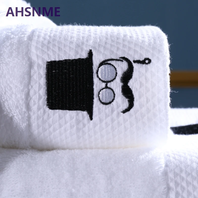 AHSNME вышитые узоры парные банные полотенца набор 70x140 см каждый 600 г Экстра Большое