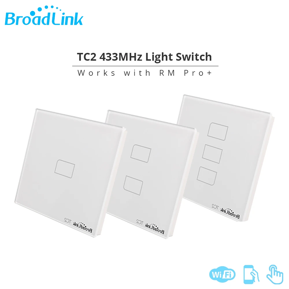 

Broadlink Light Switch TC2 1Gang US EU UK AU Wall Switch Smart Remote 3G 4G Wifi Switch Touch Panel Compatible Pro+ Android IOS