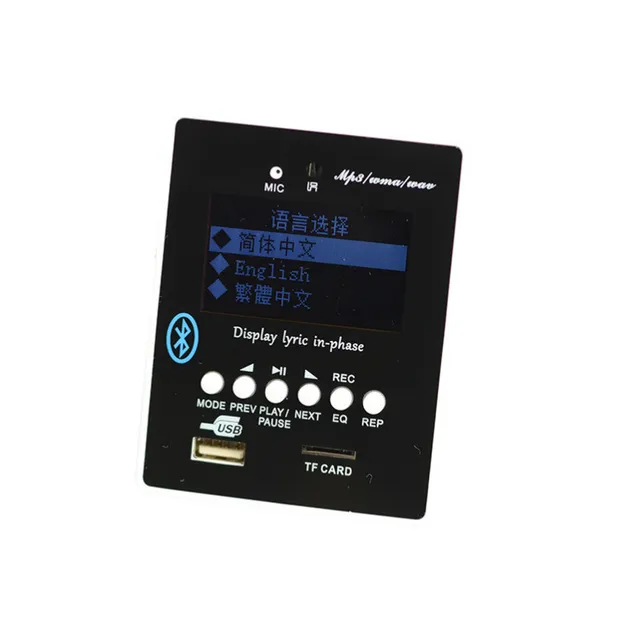 Aiyima MP3 Decoder Board Bluetooth Audio Receiver Module LED Lyric Display 12V USB SD WAV WMA Decoding MP3 Player AUX FM