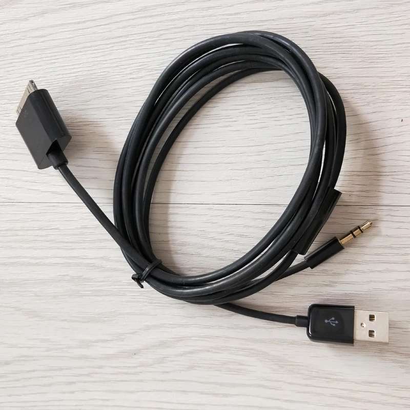 

1.5meter 30pin Dock To 3.5mm Car AUX Audio USB Charger Cable For iPhone 4 4S for iPod