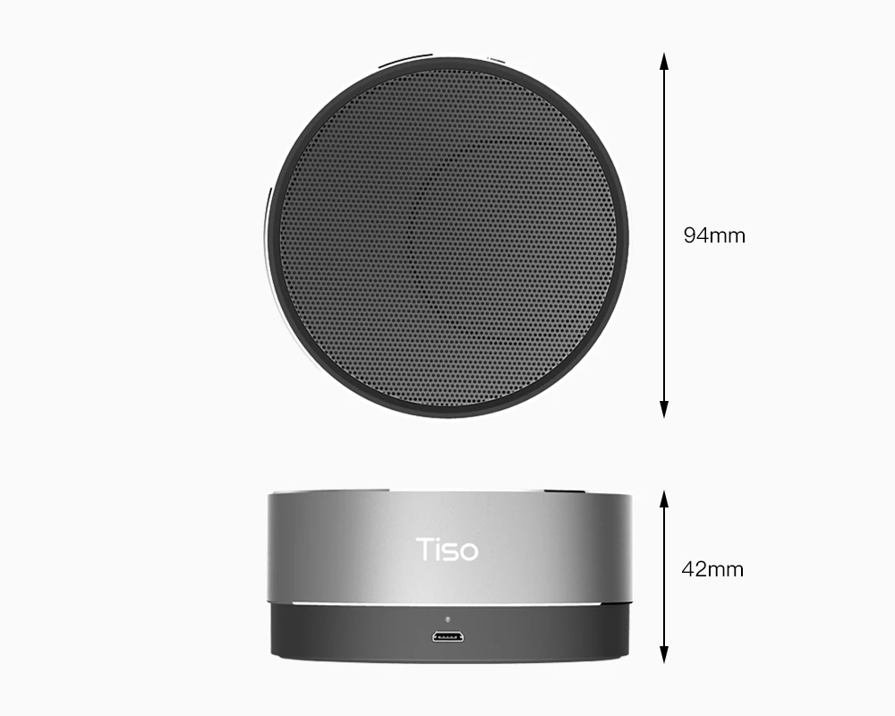 Tiso 10-15 hours playtime Bluetooth speaker wireless mini portable 5W loudspeaker outdoor IPX5 waterproof 3.5mm AUX TF MIC