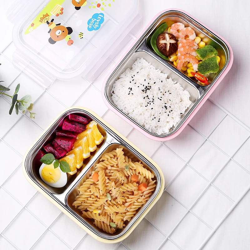 Дети ланч бокс 304 Нержавеющая Сталь Bento box японский контейнер для еды термос