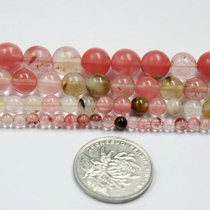 Круглые Бусины Из Натурального турмалина арбуза 4 6 8 10 мм|watermelon tourmaline|tourmaline stoneround